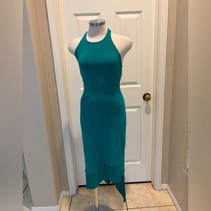 Teal Sleeveless Asymmetrical Dress